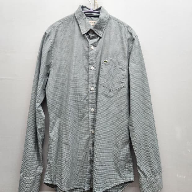 라코스테 깅엄패턴 로고 원포켓 셔츠 S(M)