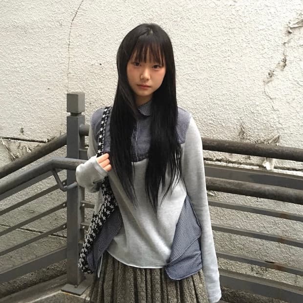 (미개봉) 코이세이오 리버시블 칼라 롱슬리브 멜란지 그레이