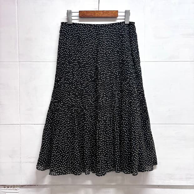 MADAM JOCONDE 도트 땡땡이 주름 플리츠 미디 스커트  JPN 
