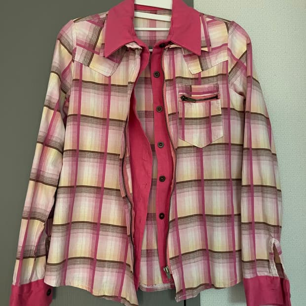 빈티지 레이어드 체크 셔츠