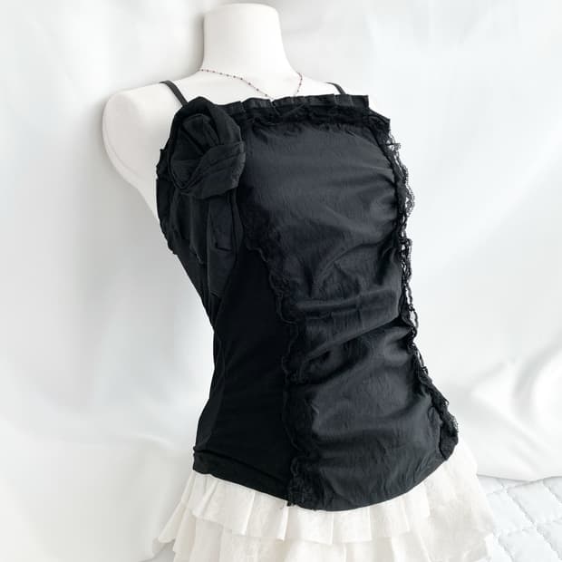 Black fairy ♥ 코사지 레이스 슬리브리스
