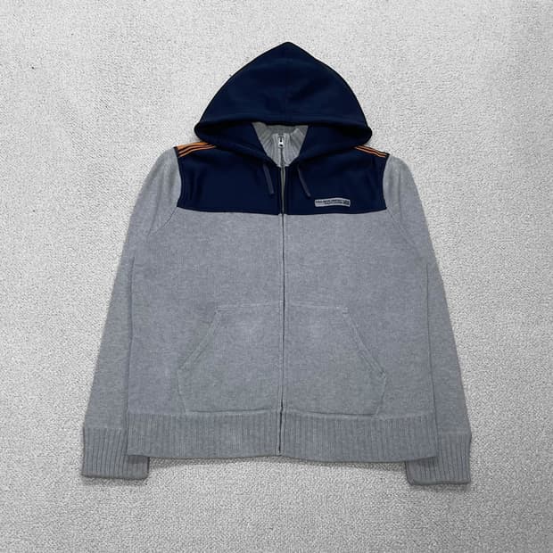 폴로 진스 컴퍼니 니트 후드집업 그레이 네이비