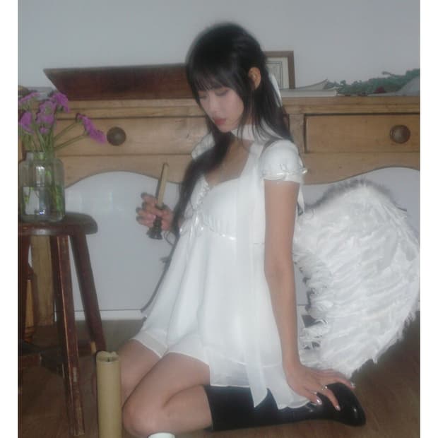 엔젤넘버555 스노우 엔젤 블라우스 화이트