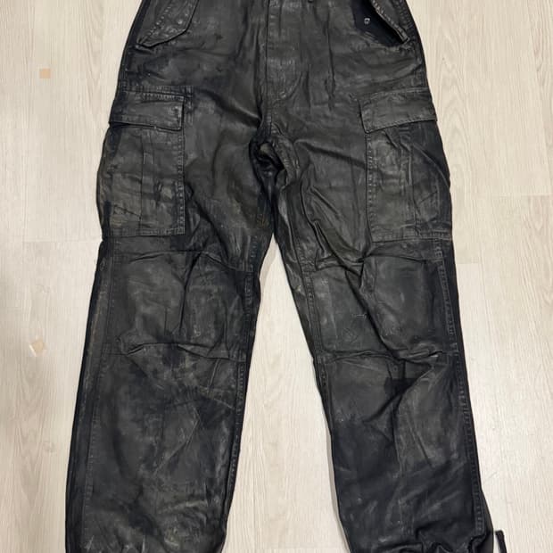 (M) pln 오일스킨 카고 팬츠