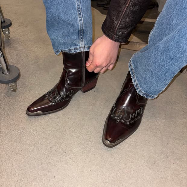 Italy Handmade aging western boots (275)