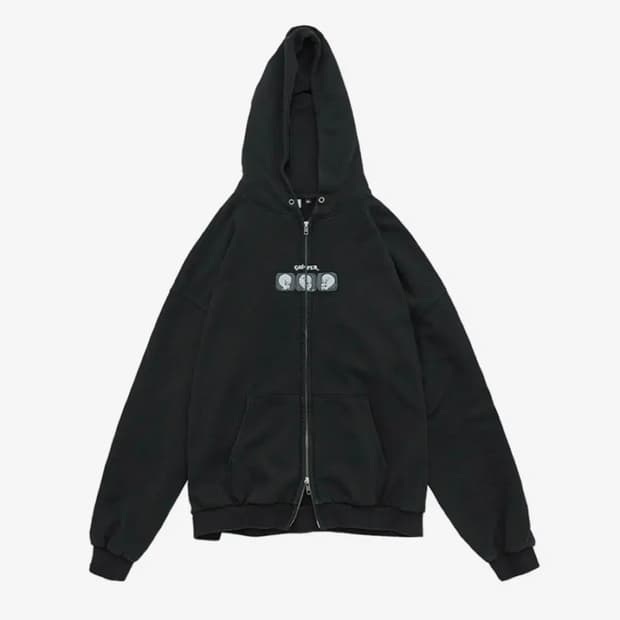 폴리테루 X 캐스퍼 집 후디 3 굿 맨 워시드 블랙