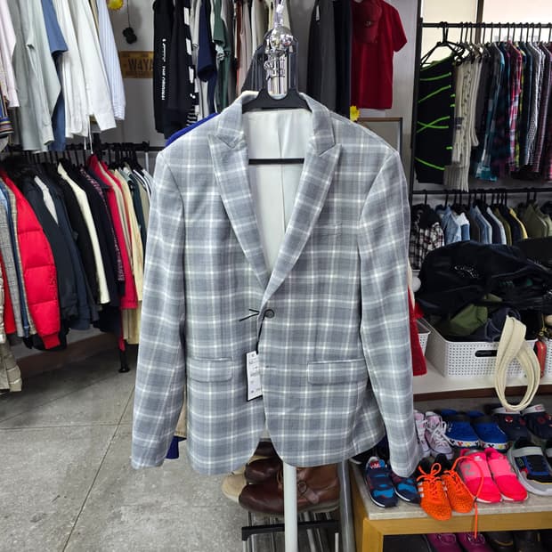 자라 체크 패턴 남성 블레이저 자켓 (1322)