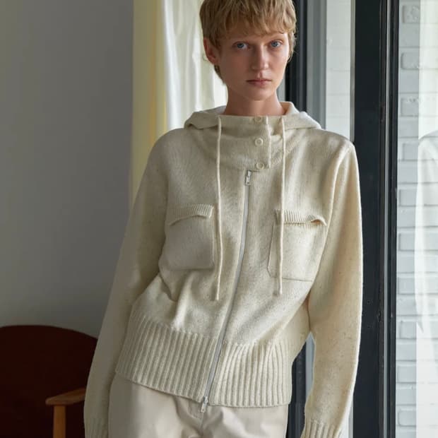 (뉴진스민지착용) 모헤 Virgin wool hoodie knit _ i