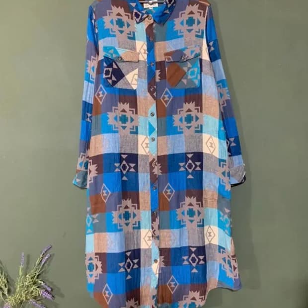 티티카카 나바호 에스닉 셔츠 원피스