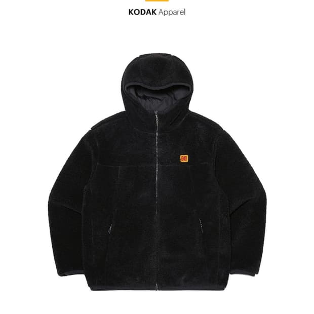 코닥 에센셜 후드 플리스 후리스 자켓 뽀글이 블랙 L 100