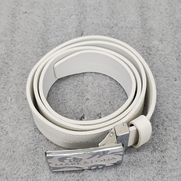 마크앤로나 가죽벨트 화이트 총길이 112cm