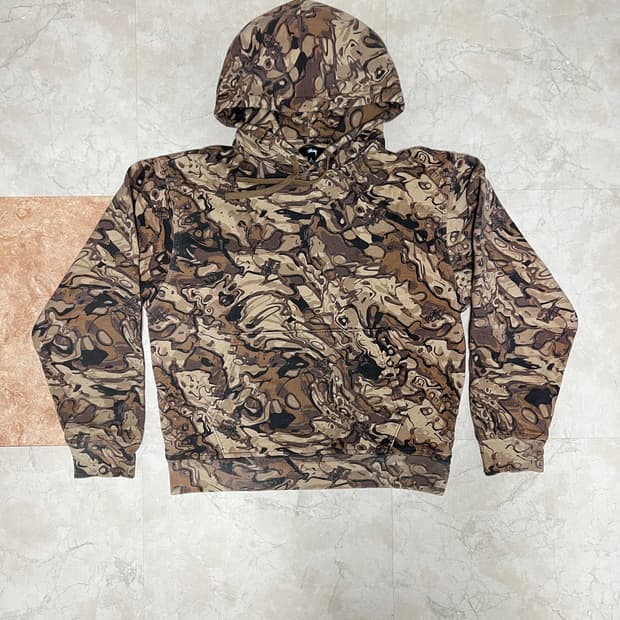 스투시 베일 카모 후드티 L