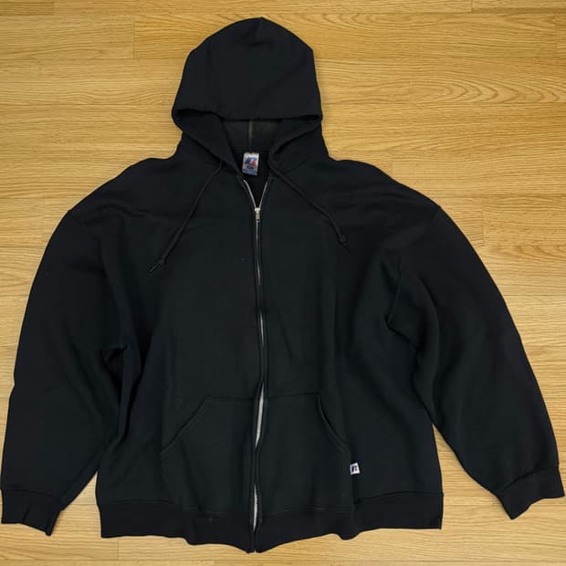 90s 러셀 후드집업 블랙