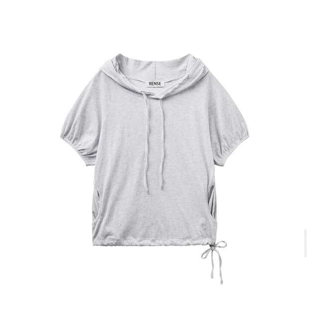 렌세 puff sleeve hooded t-shirt