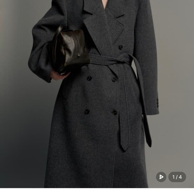 파사드패턴 캐시미어 벨티드 더블코트 차콜_xs
