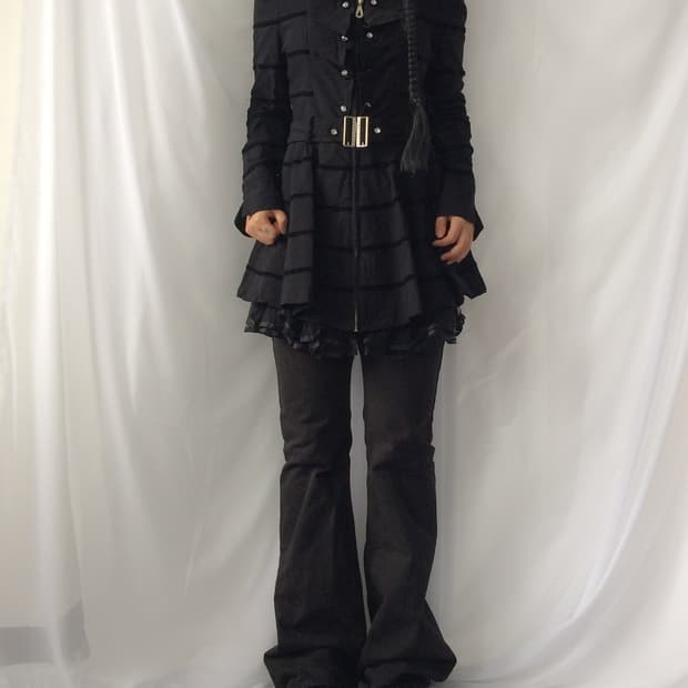 Stripe pattern gothic mood jacket