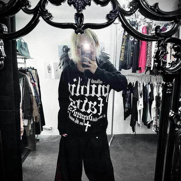 Punk mood lettering hoodie longsleeve