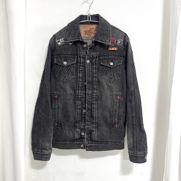 Patch & Embroidered Black Denim Jack