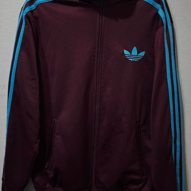 아디다스 마룬 버건디 스카이블루 트랙탑 저지 져지집업 S~M사이즈