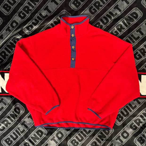 울리치 쿼터 스냅 티 플리스 풀오버 레드 네이비