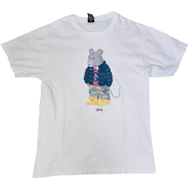 빈티지 스투시 STUSSY 스투시패딩 RAT 티셔츠 M