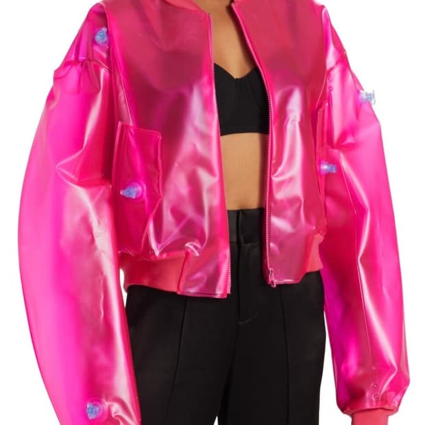 새상품) 모스키노 핑크 유광 봄버 자켓 38