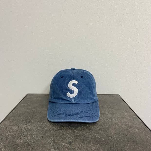 슈프림 워시드 데님 에스로고 S로고 볼캡 모자 6패널 캡