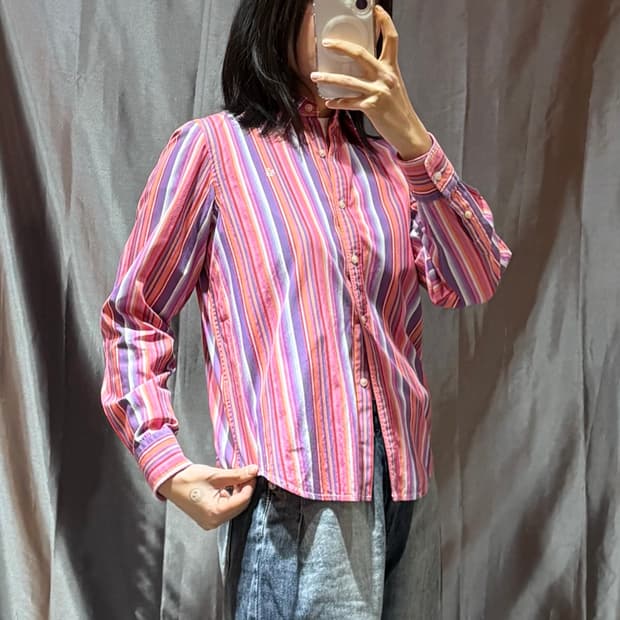 S 폴로랄프로렌 RLL 우먼스 스트라이프 배색 셔츠