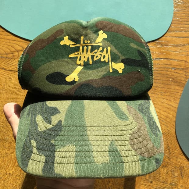 90s 스투시 카모 트러커 모자