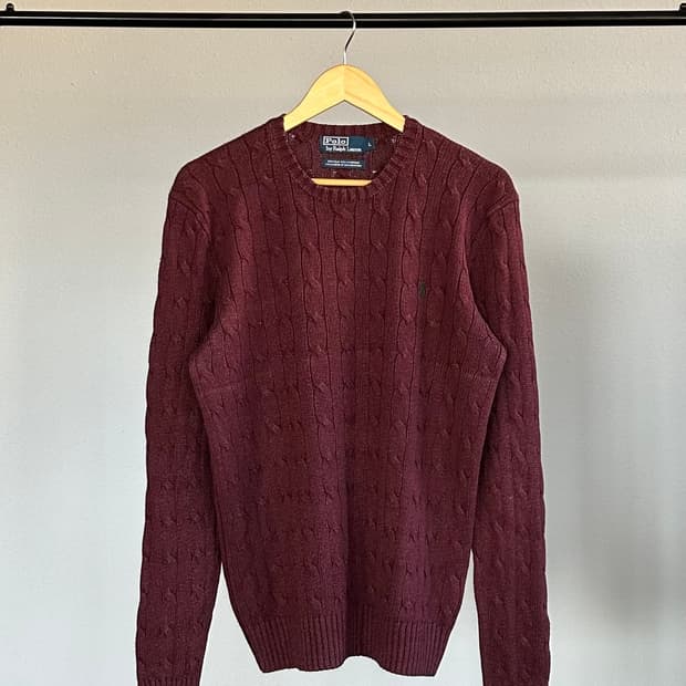 [L]폴로 랄프로렌 꽈배기 케이블 캐시미어 실크 니트