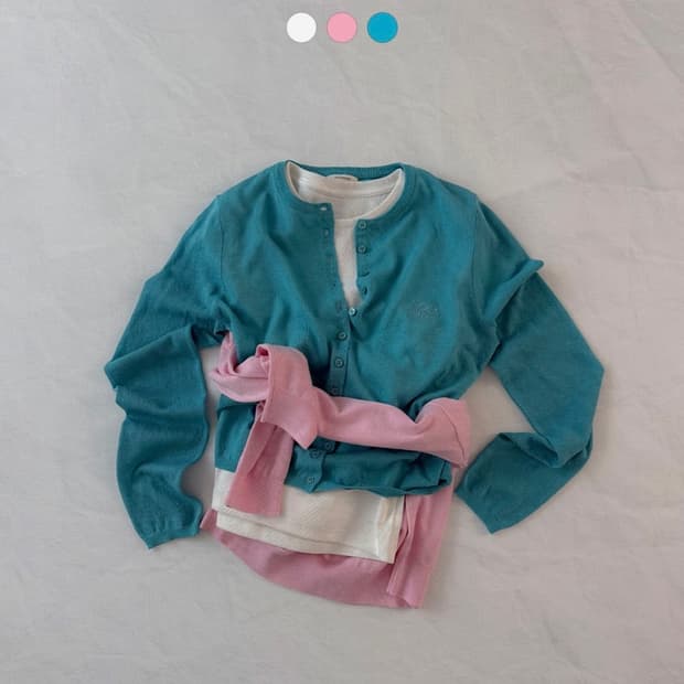 누아르나인 Tencel Button Cardigan [BLUE]