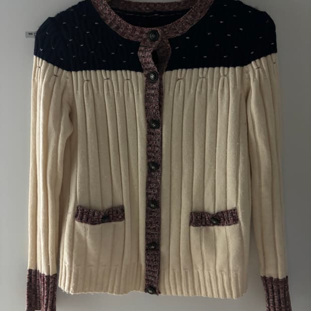 샤넬 빈티지 캐시미어 가디건 