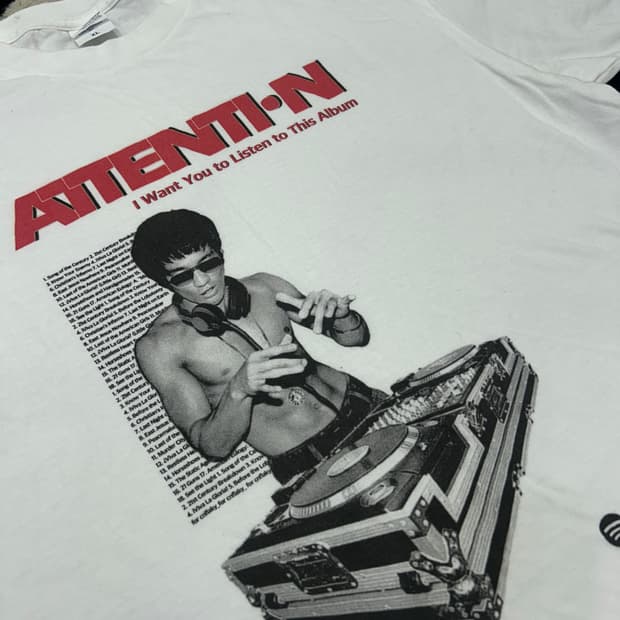 [XL]프린트스타 브루스리 DJ 반팔/화이트