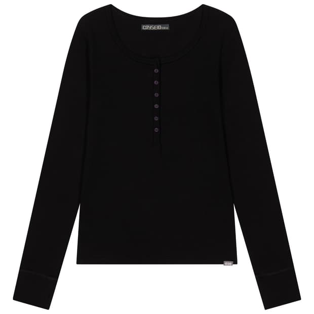 038 BUTTON LONG SLEEVE BLACK M