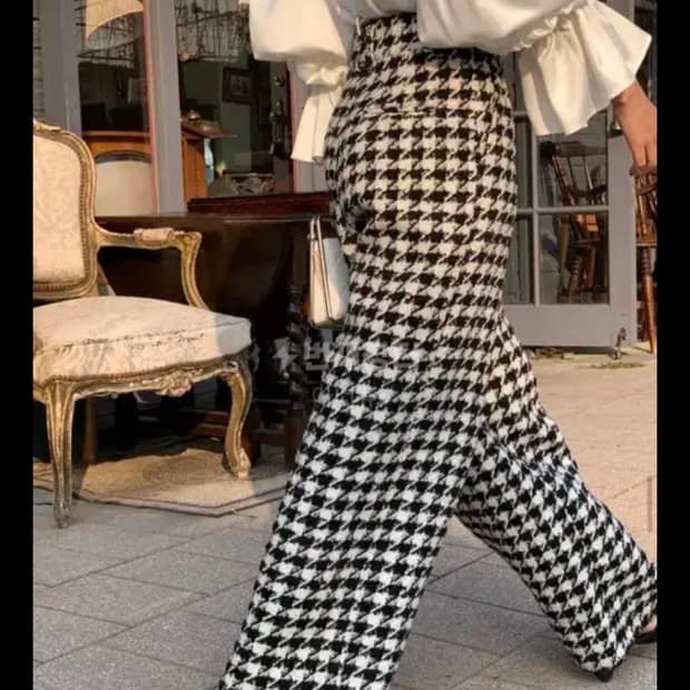 서쿠키 하운드투스팬츠 s 트위드 셋업 팬츠 보석진 체크바지 라보빈티지
