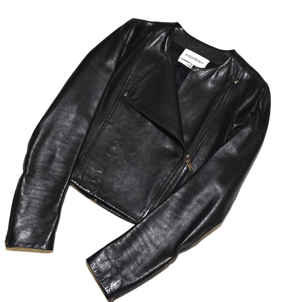 Yves Saint Laurent collarless leather 
