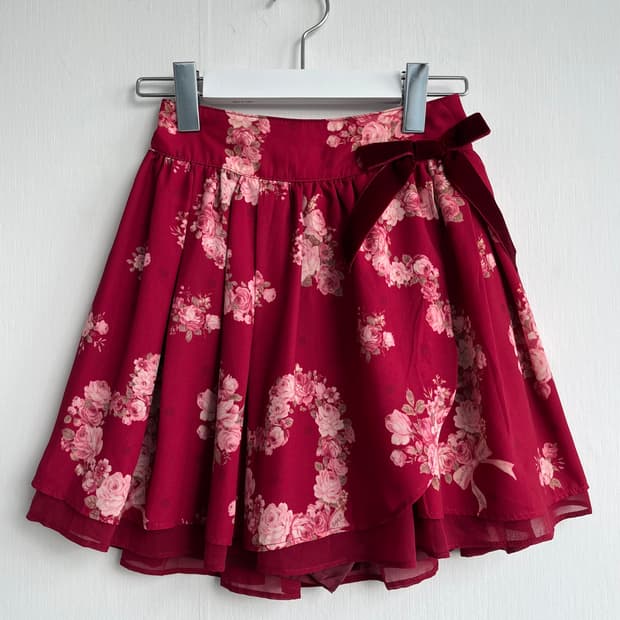 LIZ LISA 도트 플라워 스커트