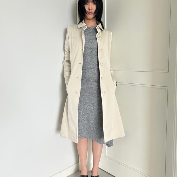 Rounded Collar Trench Coat / 빈티지 트렌치 코트