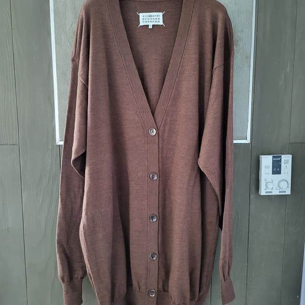메종 마르지엘라 브라운 롱 여성 니트 명품 가디건 S