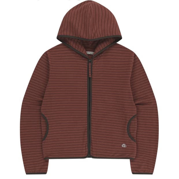 코이세이오 STRIPE FLEECE HOOD ZIP-UP RED
