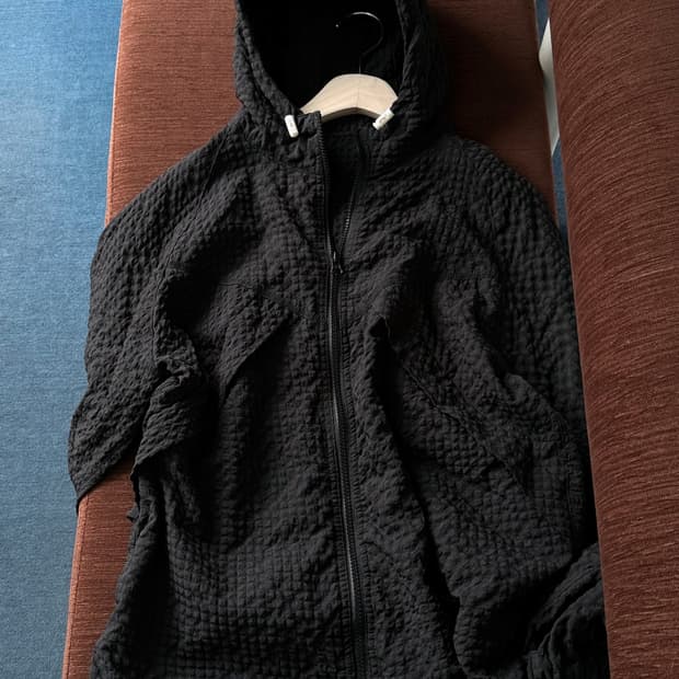 Design volume fabric zip easy parka