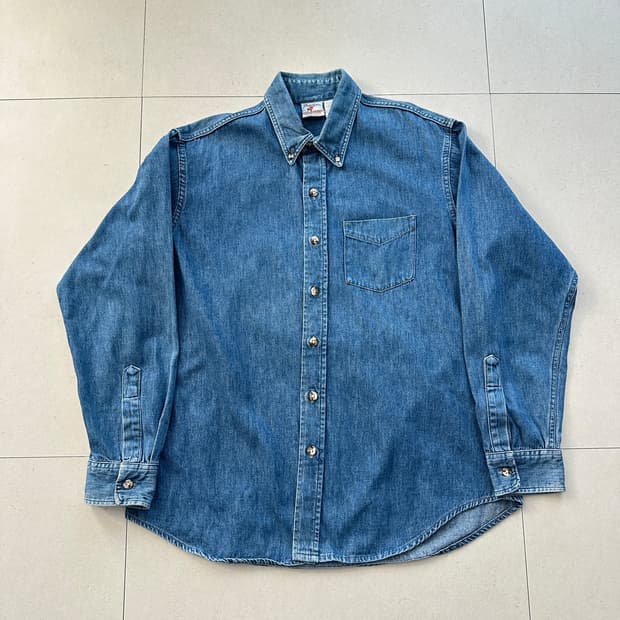 80s 빈티지 Prentiss 데님 셔츠 MADE IN USA 워크셔츠 