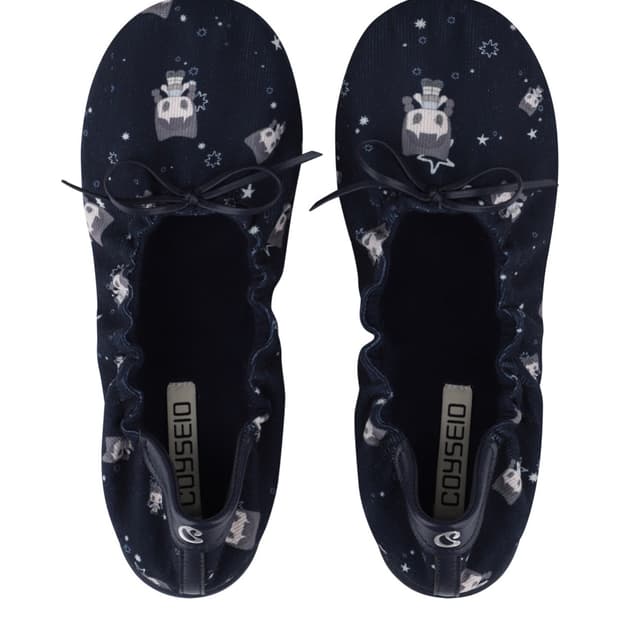 코이세이오 SHIRRING FLAT SHOES NAVY