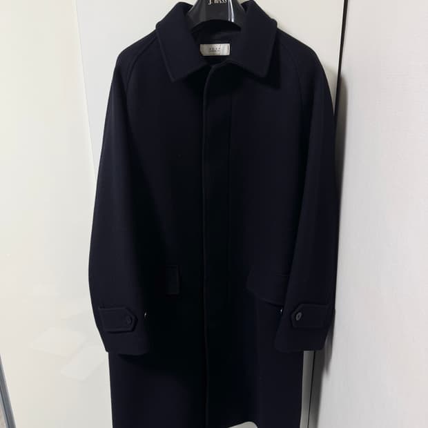 [L]셔터 발마칸 코트 다크네이비