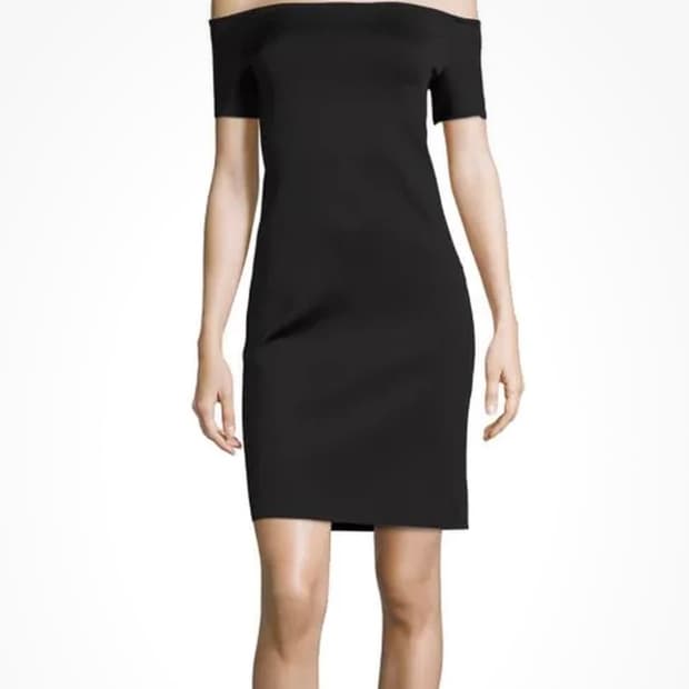 헬무트랭 오프숄더 바디콘 드레스 (구매가65만)