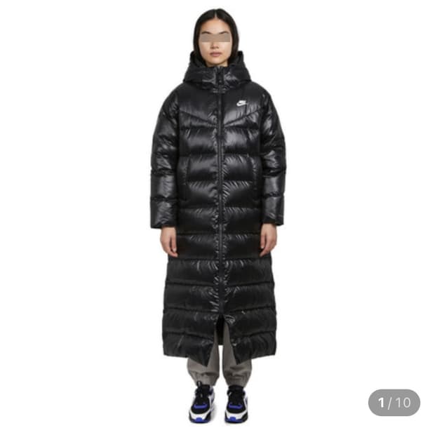 나이키 써마핏 롱패딩 블랙 (유광)