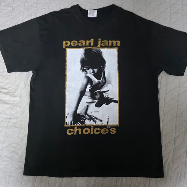 [XL] 90s 펄잼 pearl jam 크래용 녹판 빈티지 밴드티