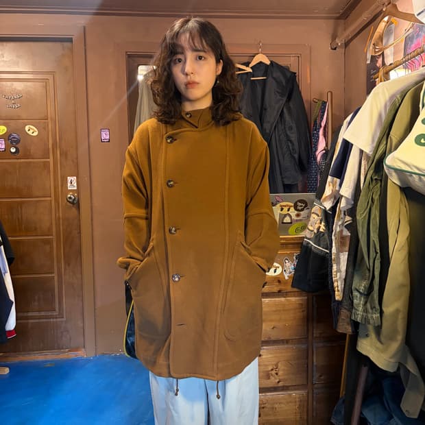 이세이미야케 스포팅 기어 하이 사선 울 후드 코트