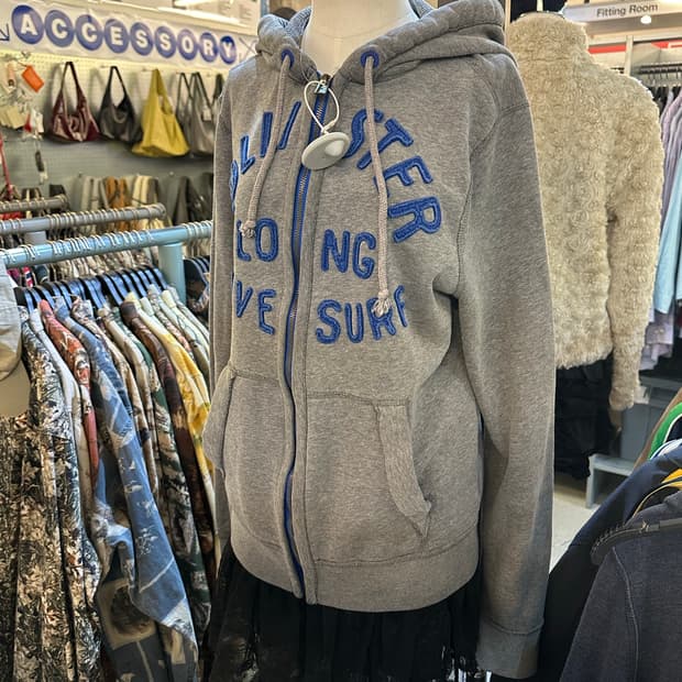 홀리스터 그레이 후드집업