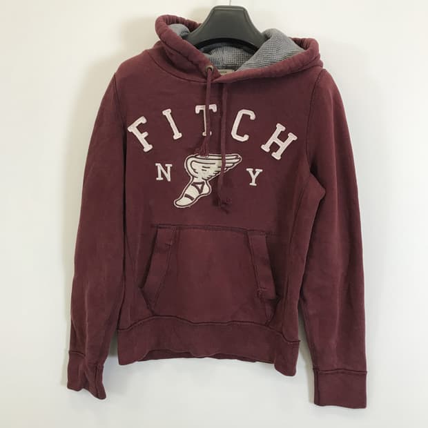 아베크롬비 버건디 Y2K 후드 [S]